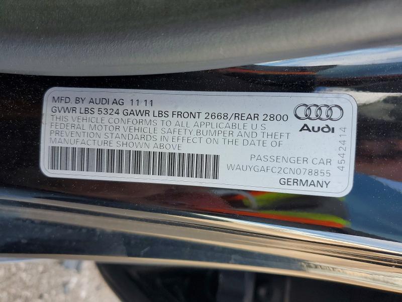 Продажа на аукционе авто 2012 Audi A7, vin: WAUYGAFC2CN078855, номер лота: 62726066