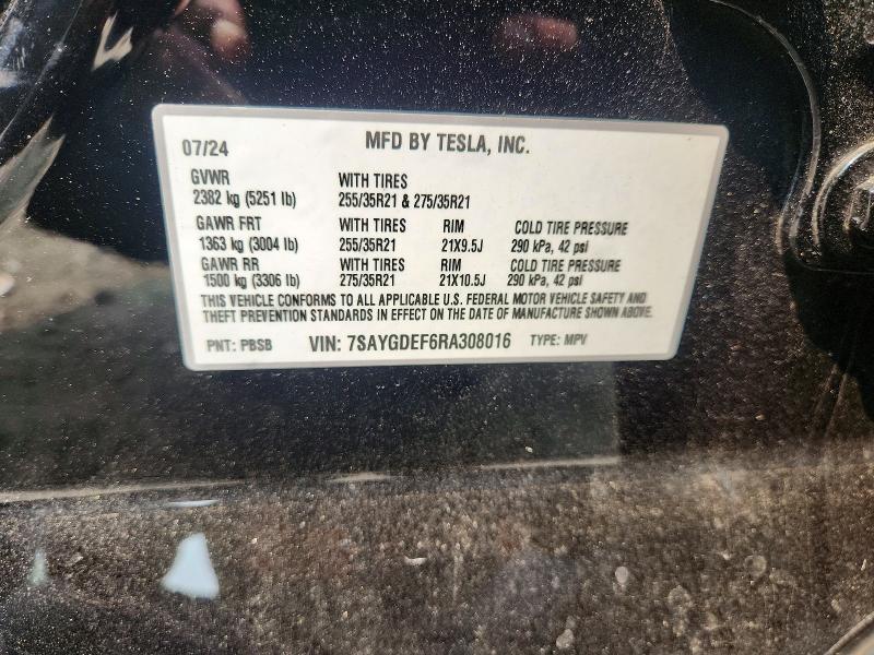 Aukcja sprzedaży 2024 Tesla Model Y, vin: 7SAYGDEF6RA308016, numer aukcji: 61437116