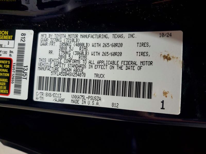 Продаж на аукціоні авто 2025 Toyota Tundra, vin: 5TFLA5DB4SX254078, номер лоту: 57469846