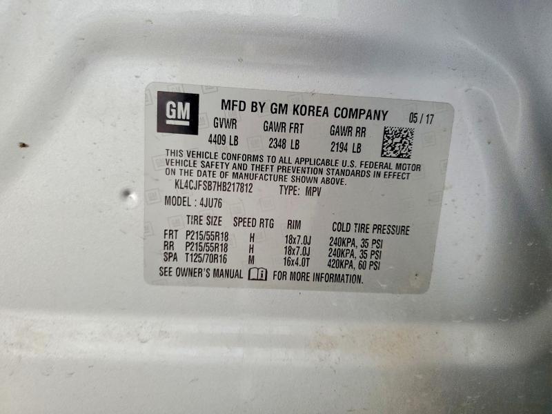 Продажа на аукционе авто 2017 Buick Encore, vin: KL4CJFSB7HB217812, номер лота: 62483106