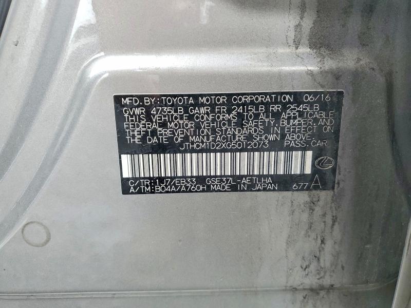 Aukcja sprzedaży 2016 Lexus Is, vin: JTHCM1D2XG5012073, numer aukcji: 62868296