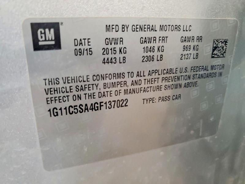 Продаж на аукціоні авто 2016 Chevrolet Malibu Limited, vin: 1G11C5SA4GF137022, номер лоту: 62498066