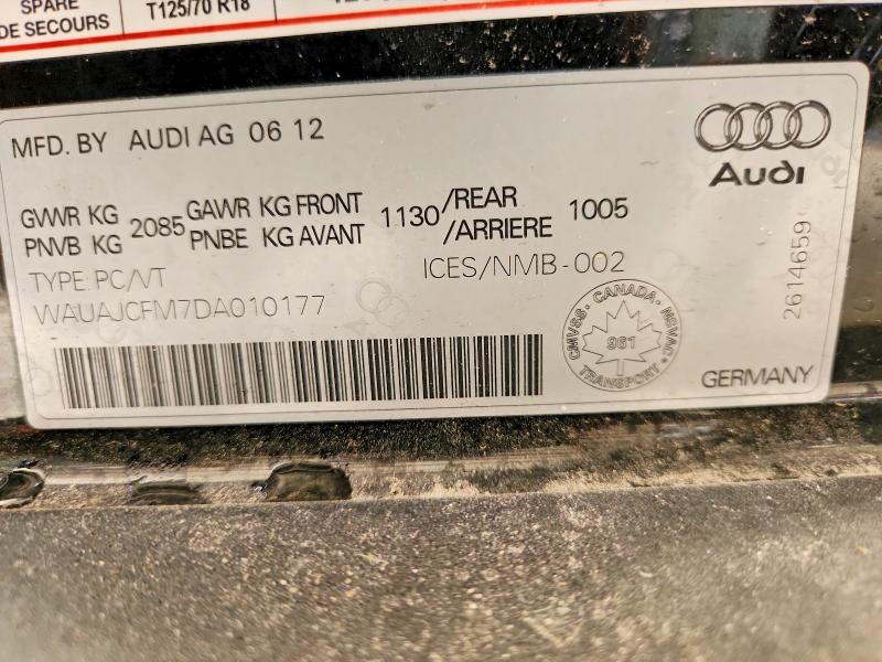 Aukcja sprzedaży 2013 Audi A3, vin: WAUAJCFM7DA010177, numer aukcji: 61740036