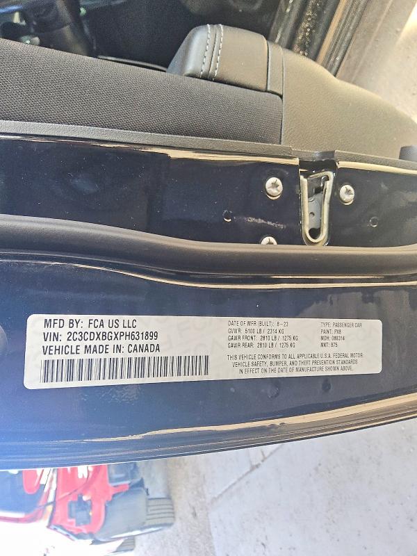 61386426 :رقم المزاد ، 2C3CDXBGXPH631899 vin ، 2023 Dodge Charger مزاد بيع