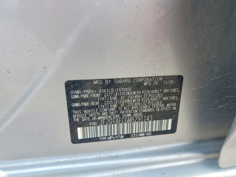 Продаж на аукціоні авто 2021 Subaru Crosstrek, vin: JF2GTAEC6M8291143, номер лоту: 62926066