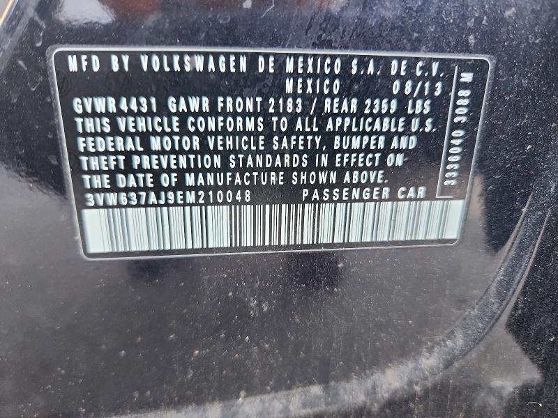 61159826 :رقم المزاد ، 3VW637AJ9EM210048 vin ، 2014 Volkswagen Jetta مزاد بيع
