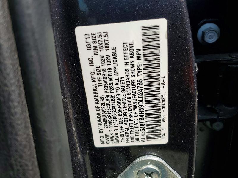 2013 Acura Rdx მანქანა იყიდება აუქციონზე, vin: 5J8TB4H59DL024785, აუქციონის ნომერი: 59551066