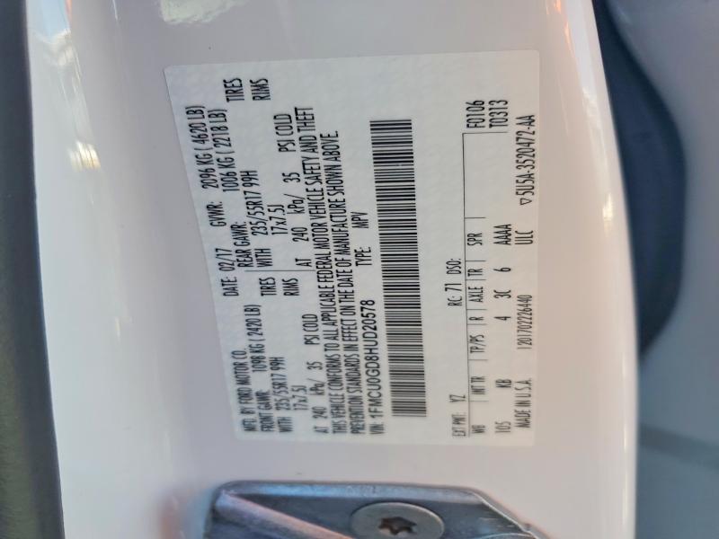 Продажа на аукционе авто 2017 Ford Escape, vin: 1FMCU0GD8HUD20578, номер лота: 62980676