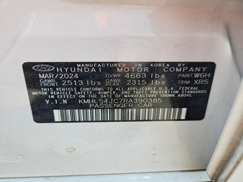 2024 Hyundai Sonata მანქანა იყიდება აუქციონზე, vin: KMHL54JC7RA390385, აუქციონის ნომერი: 60193696