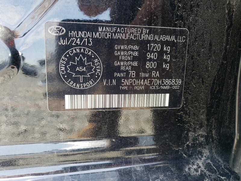 Продаж на аукціоні авто 2013 Hyundai Elantra, vin: 5NPDH4AE7DH386839, номер лоту: 62095776