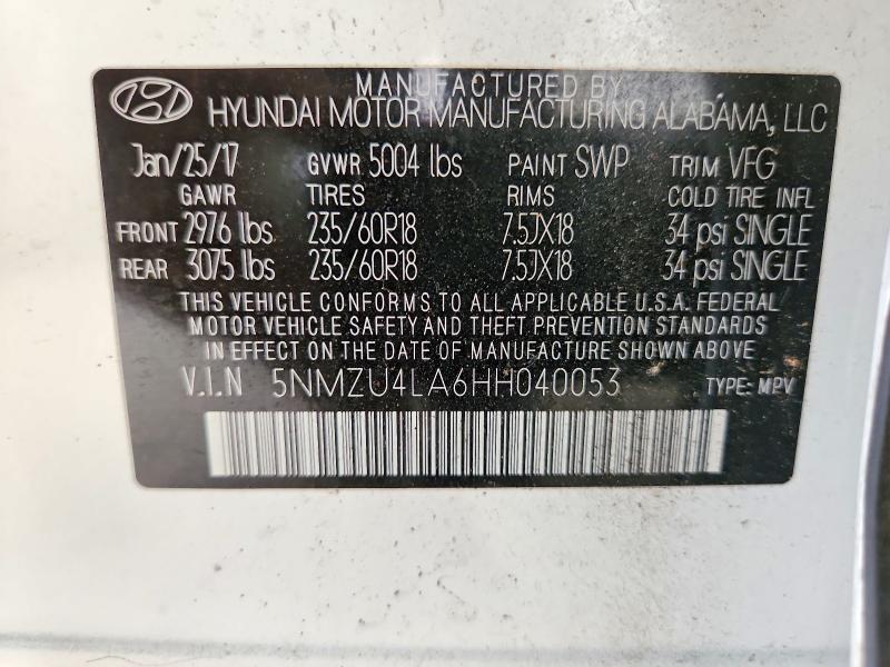 Продажа на аукционе авто 2017 Hyundai Santa Fe Sport, vin: 5NMZU4LA6HH040053, номер лота: 60514106