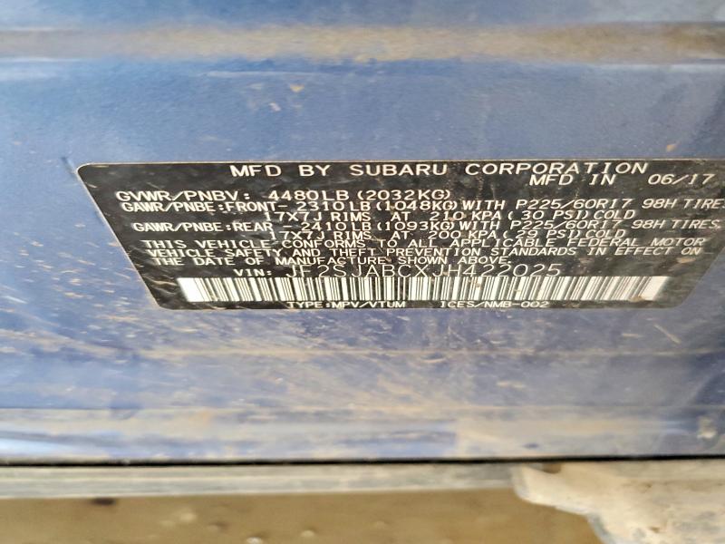 2018 Subaru Forester მანქანა იყიდება აუქციონზე, vin: JF2SJABCXJH422025, აუქციონის ნომერი: 62680246