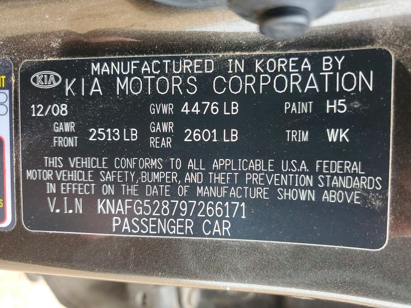 Продаж на аукціоні авто 2009 Kia Rondo, vin: KNAFG528797266171, номер лоту: 60772636