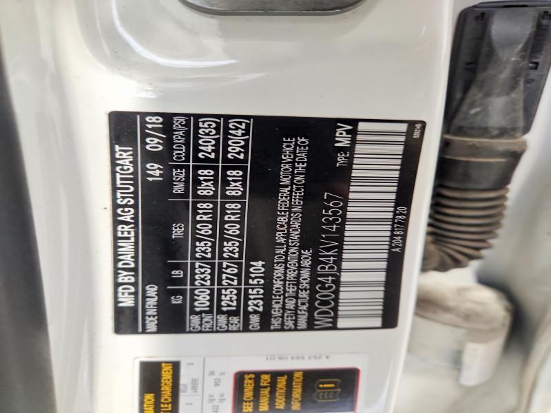 Aukcja sprzedaży 2019 Mercedes-benz Glc, vin: WDC0G4JB4KV143567, numer aukcji: 61840916