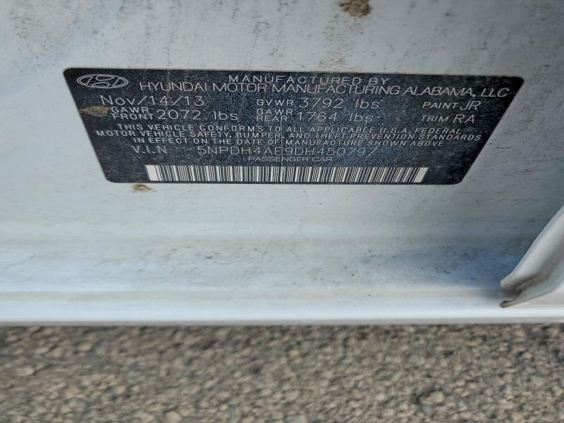 59892276 :رقم المزاد ، 5NPDH4AE9DH450797 vin ، 2013 Hyundai Elantra مزاد بيع