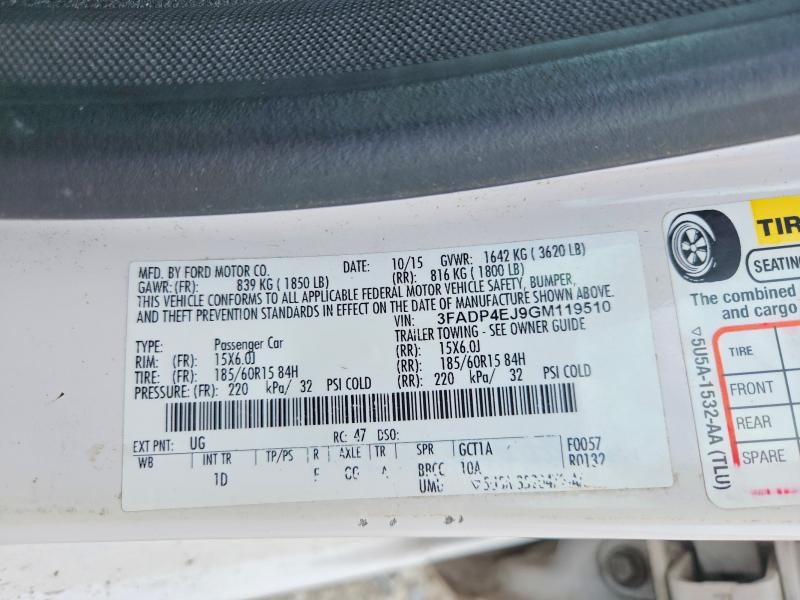 Продажа на аукционе авто 2016 Ford Fiesta, vin: 3FADP4EJ9GM119510, номер лота: 60363686