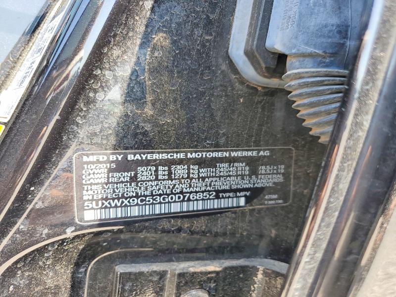 2016 Bmw X3 მანქანა იყიდება აუქციონზე, vin: 5UXWX9C53G0D76852, აუქციონის ნომერი: 62403446