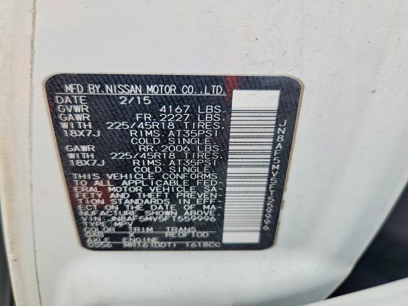 60961286 :رقم المزاد ، JN8AF5MV5FT559996 vin ، 2015 Nissan Juke مزاد بيع