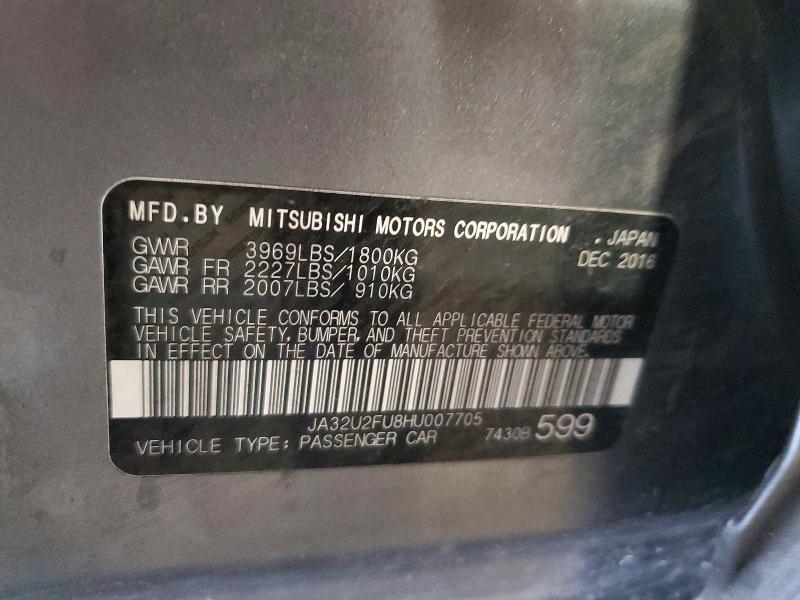 Продаж на аукціоні авто 2017 Mitsubishi Lancer, vin: JA32U2FU8HU007705, номер лоту: 60449276