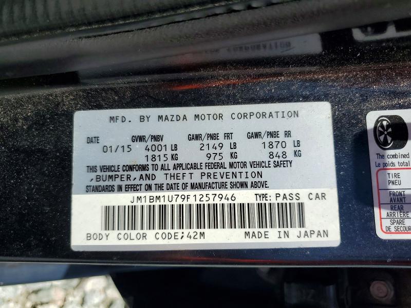 2015 Mazda 3 მანქანა იყიდება აუქციონზე, vin: JM1BM1U79F1257946, აუქციონის ნომერი: 59850226