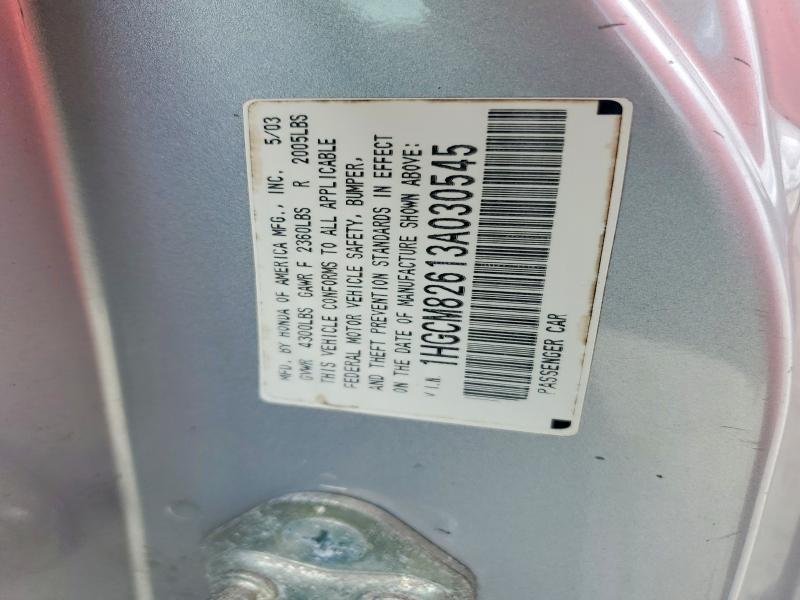 62244236 :رقم المزاد ، 1HGCM82613A030545 vin ، 2003 Honda Accord مزاد بيع