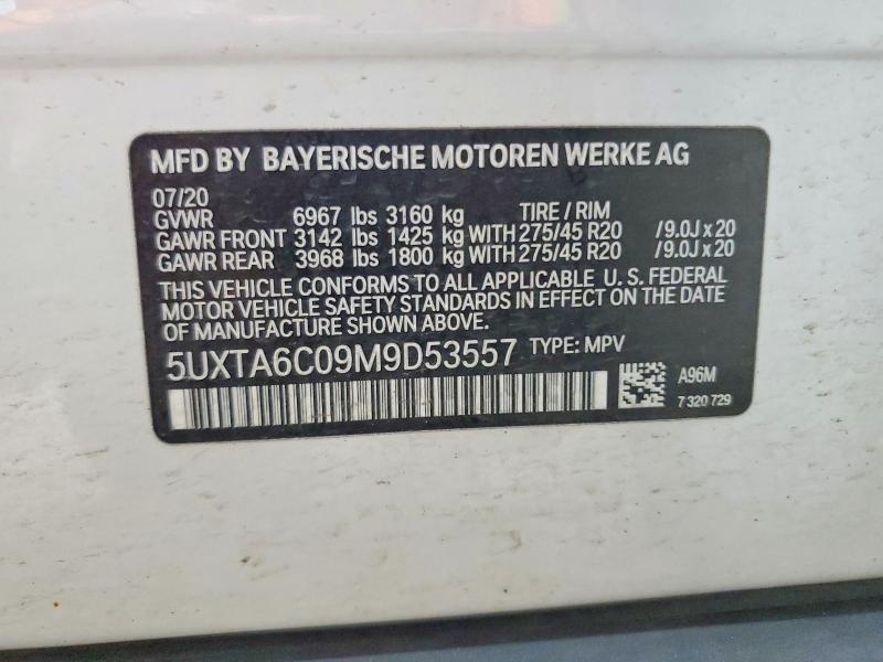 Aukcja sprzedaży 2021 Bmw X5, vin: 5UXTA6C09M9D53557, numer aukcji: 63166746