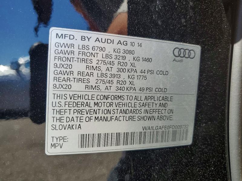 Aukcja sprzedaży 2015 Audi Q7, vin: WA1LGAFE0FD009732, numer aukcji: 60714866