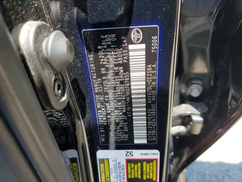 Продаж на аукціоні авто 2019 Toyota Camry, vin: 4T1B11HK1KU767655, номер лоту: 62883016