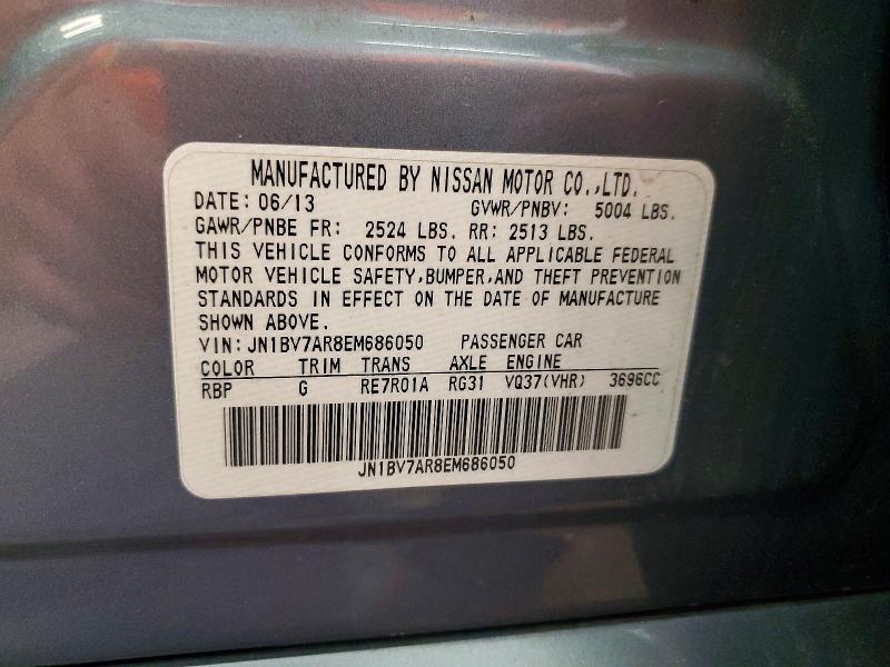 Продаж на аукціоні авто 2014 Infiniti Q50, vin: JN1BV7AR8EM686050, номер лоту: 61186426