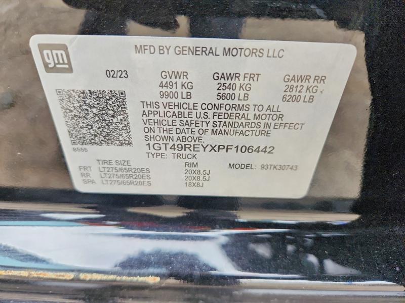 62074506 :رقم المزاد ، 1GT49REYXPF106442 vin ، 2023 Gmc Sierra مزاد بيع