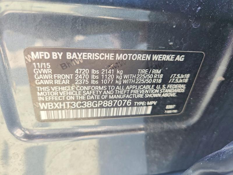 Продаж на аукціоні авто 2016 Bmw X1, vin: WBXHT3C38GP887076, номер лоту: 85988435