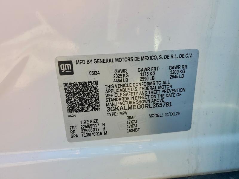 2024 Gmc Terrain მანქანა იყიდება აუქციონზე, vin: 3GKALMEG0RL355781, აუქციონის ნომერი: 62328896