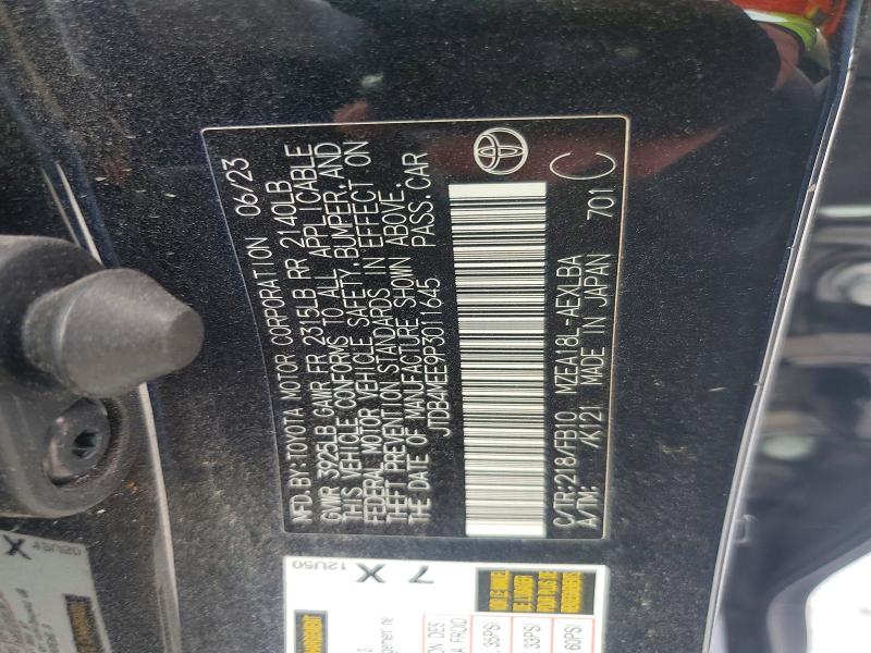 Продажа на аукционе авто 2023 Toyota Corolla, vin: JTDB4MEE9P3011645, номер лота: 85792065