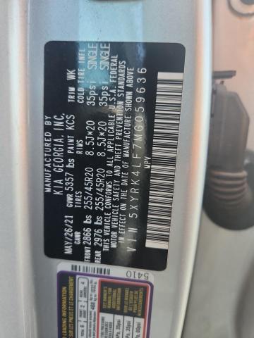 60322926 :رقم المزاد ، 5XYRK4LF7MG059636 vin ، 2021 Kia Sorento مزاد بيع