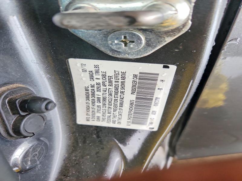 60783956 :رقم المزاد ، 2HGFB2F94CH549675 vin ، 2012 Honda Civic مزاد بيع