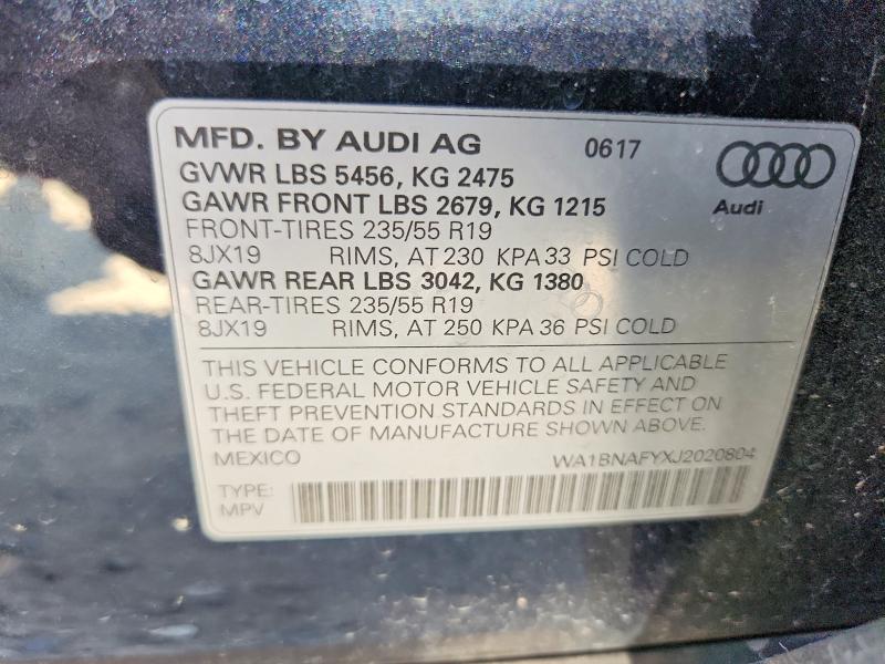 Aukcja sprzedaży 2018 Audi Q5, vin: WA1BNAFYXJ2020804, numer aukcji: 63193566