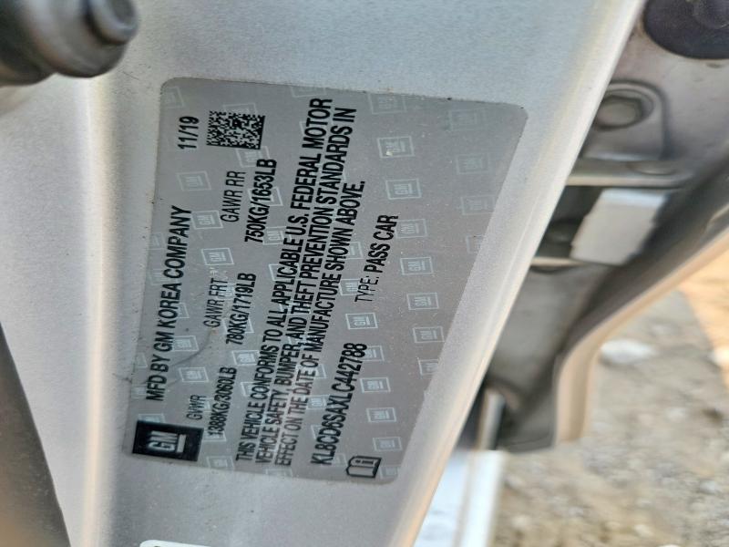 2020 Chevrolet Spark მანქანა იყიდება აუქციონზე, vin: KL8CD6SAXLC442788, აუქციონის ნომერი: 61416316