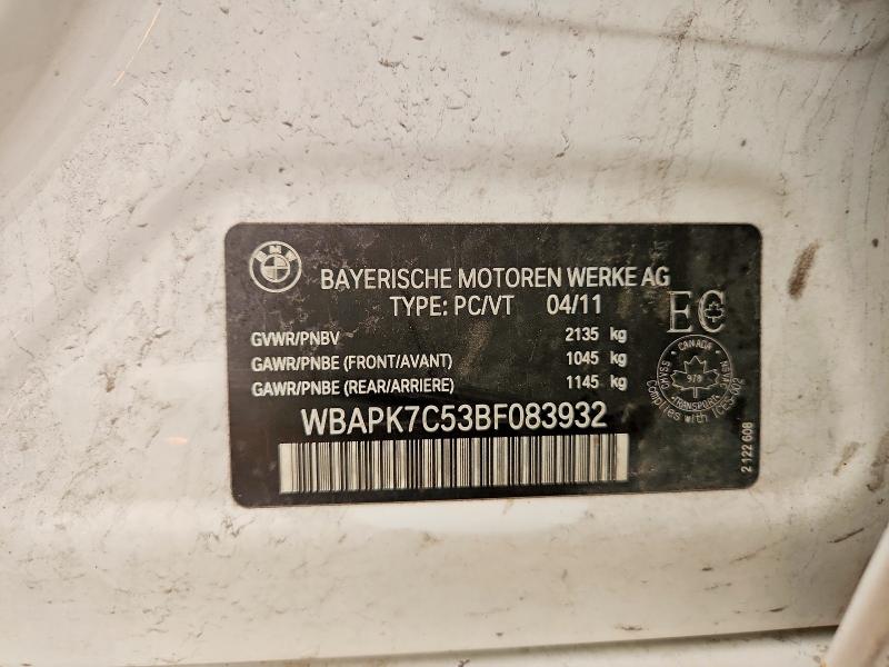 2011 Bmw 328 მანქანა იყიდება აუქციონზე, vin: WBAPK7C53BF083932, აუქციონის ნომერი: 60304036