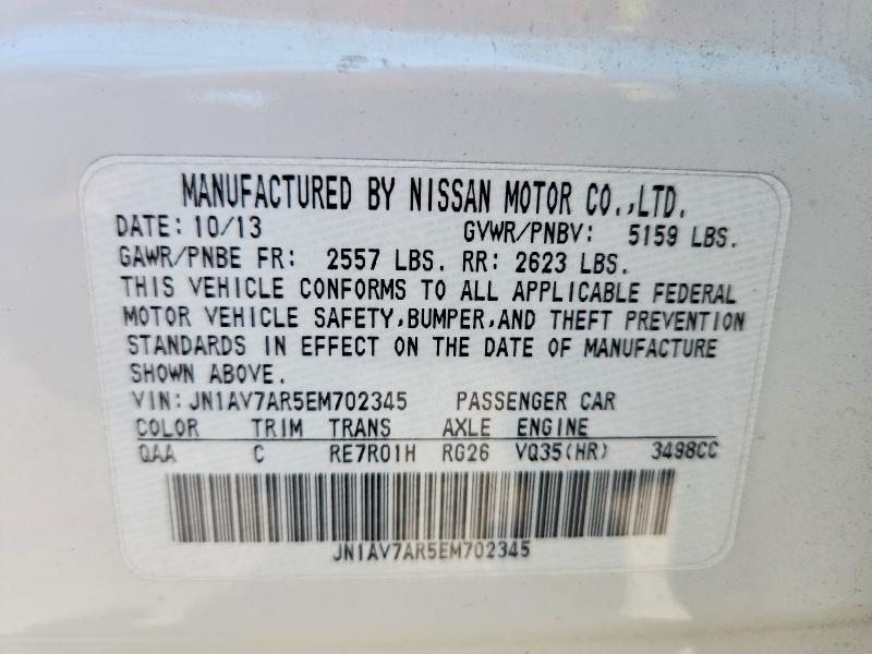 Продаж на аукціоні авто 2014 Infiniti Q50, vin: JN1AV7AR5EM702345, номер лоту: 61902146