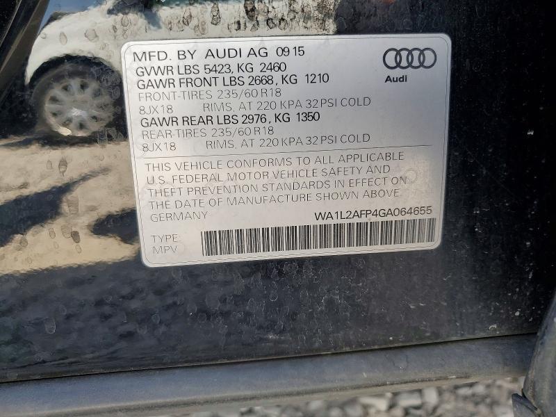 60012856 :رقم المزاد ، WA1L2AFP4GA064655 vin ، 2016 Audi Q5 مزاد بيع