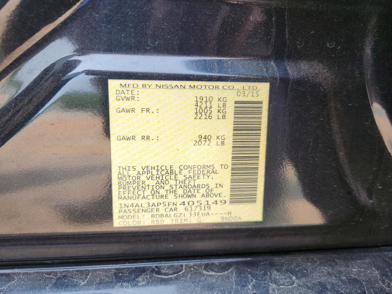 60593536 :رقم المزاد ، 1N4AL3AP5FN405149 vin ، 2015 Nissan Altima مزاد بيع