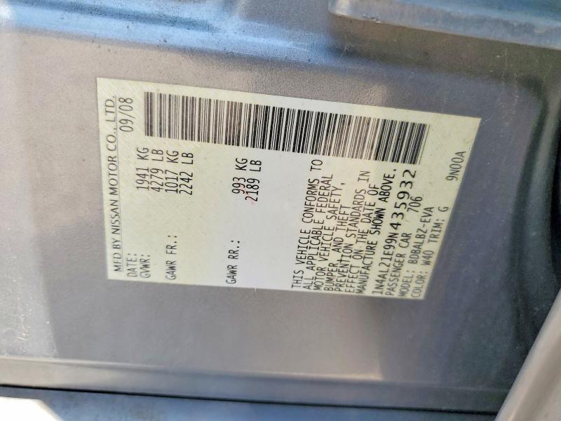 Aukcja sprzedaży 2009 Nissan Altima, vin: 1N4AL21E99N435932, numer aukcji: 62438356