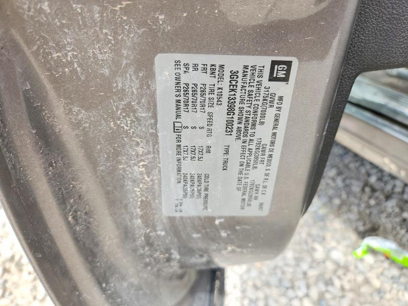 57874496 :رقم المزاد ، 3GCEK13398G100231 vin ، 2008 Chevrolet Silverado مزاد بيع