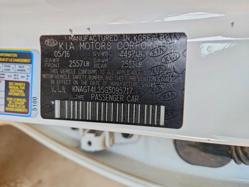 Продаж на аукціоні авто 2016 Kia Optima, vin: KNAGT4L35G5095717, номер лоту: 59970326