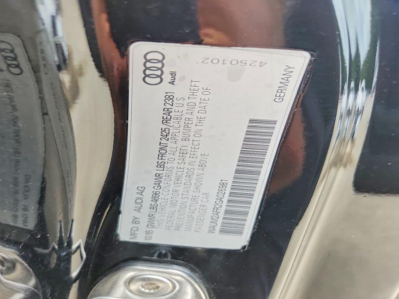Продажа на аукционе авто 2016 Audi A5, vin: WAUM2AFR2GA026981, номер лота: 61968546