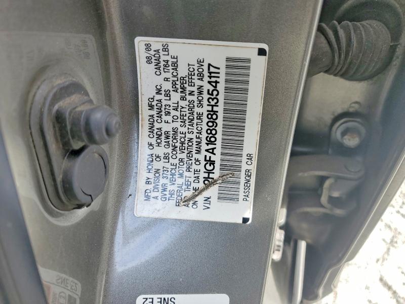 Продажа на аукционе авто 2008 Honda Civic, vin: 2HGFA16898H354117, номер лота: 63163306
