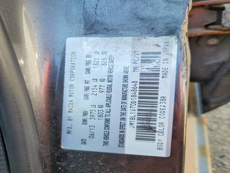 63296366 :رقم المزاد ، JM1BL1V70D1848648 vin ، 2013 Mazda 3 مزاد بيع
