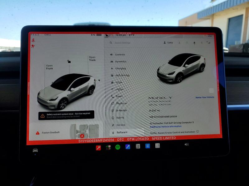 2021 Tesla Model Y მანქანა იყიდება აუქციონზე, vin: 5YJYGDEE6MF241014, აუქციონის ნომერი: 59235076