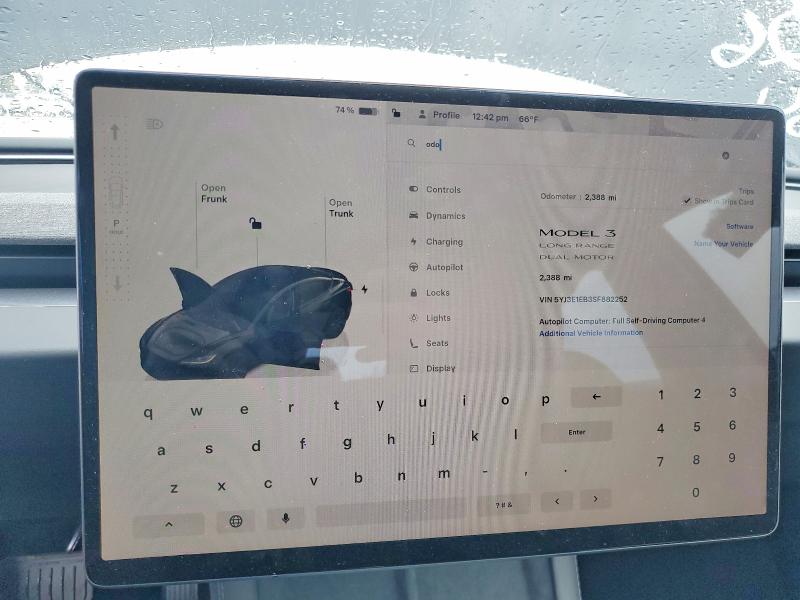 Продажа на аукционе авто 2025 Tesla Model 3, vin: 5YJ3E1EB3SF882252, номер лота: 62584876