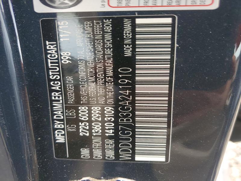 60160926 :رقم المزاد ، WDDUG7JB3GA241910 vin ، 2016 Mercedes-benz S مزاد بيع